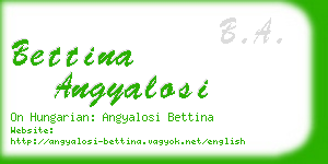 bettina angyalosi business card